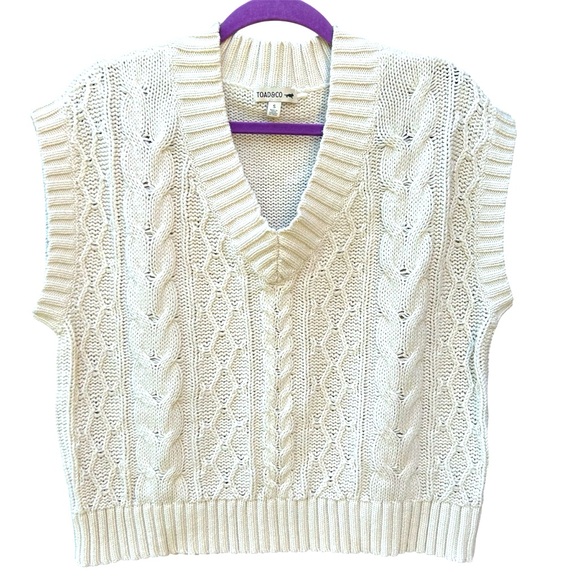 Toad&Co Bianca Knit V-neck Sweater Vest, Size S - Picture 1 of 8